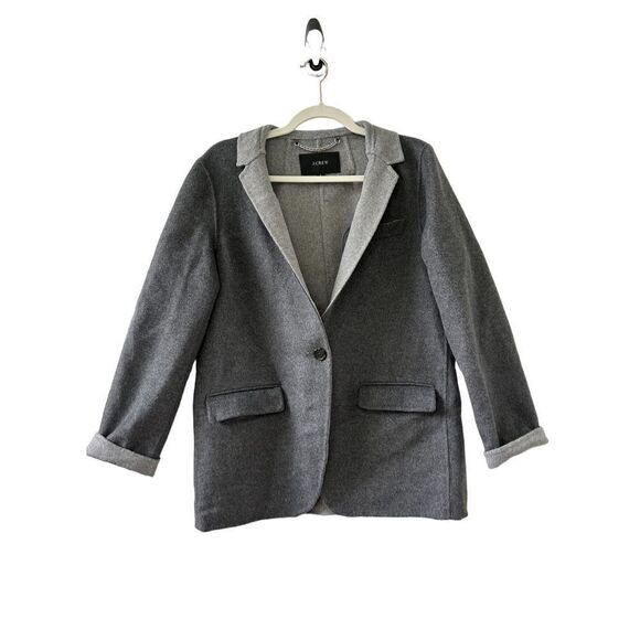 J. Crew Leighton Double-Faced Wool Blazer Jacket Women’s Gray Size 4 - Picture 1 of 5
